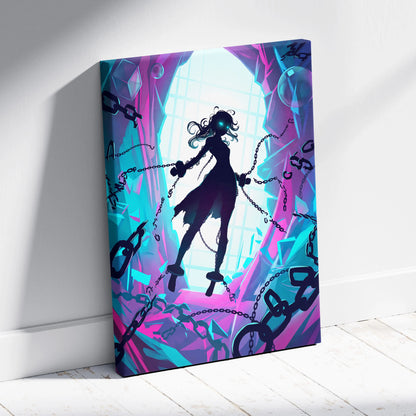 Vaporwave Neon Fantasy Canvas - Vaporwave Neon Blues Pink Purple Living Room Decor Moody Surreal Gallery Art Canvas