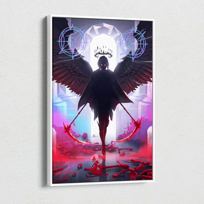 Neon Winged Vaporwave Canvas - Winged Neon Pink Blue Living Room Vaporwave Mystical Mood Retro Futurism Canvas