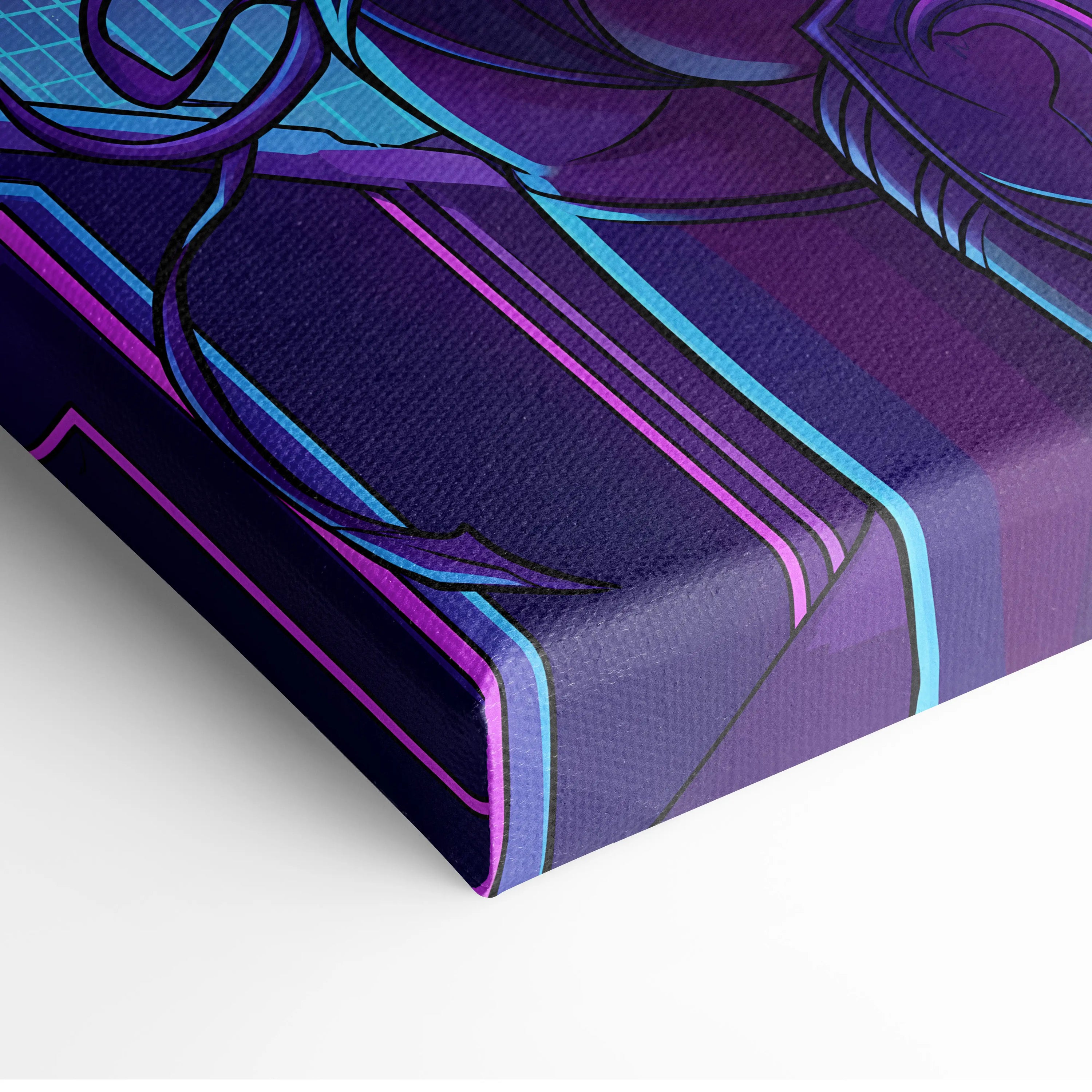 Vaporwave Crown Neon Canvas - Vaporwave Neon Canvas Wall Decor Retro Futurism Dreamy Surreal Atmosphere Synthwave Canvas