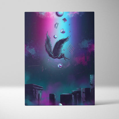 Vaporwave Fantasy Neon Canvas - Vaporwave Art Neon Pink Blue Purple Living Room Surrealism Dreamy Neon Canvas Wall Art