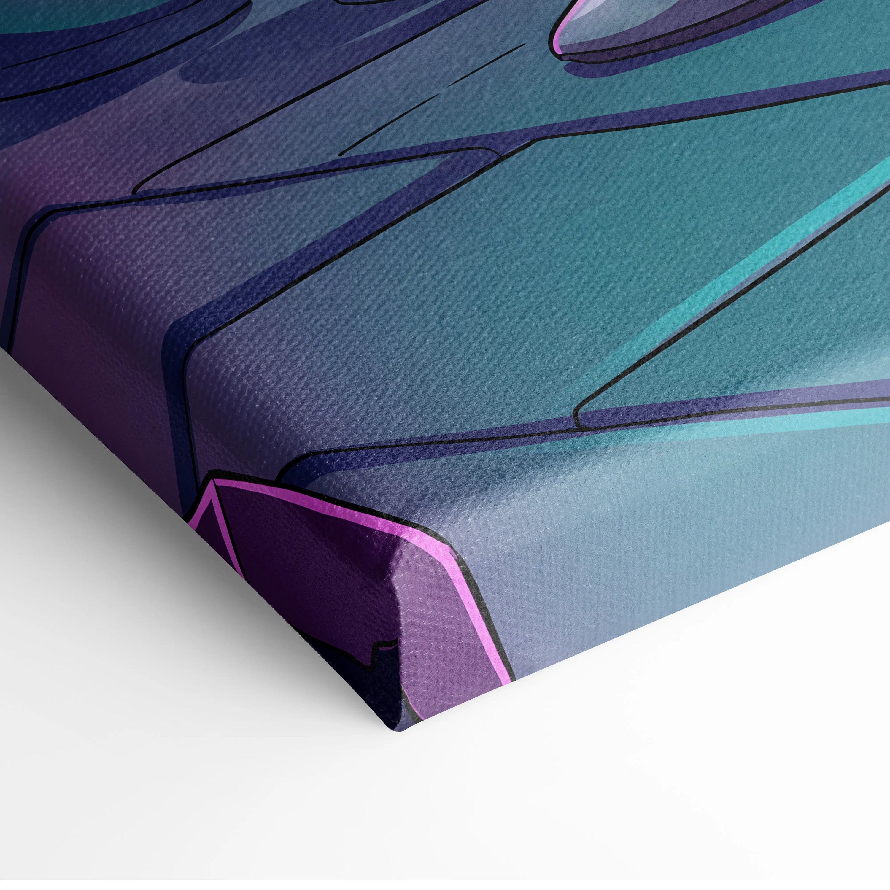 Neon Knight Vaporwave Canvas - Knight Neon Pink Teal Living Room Vaporwave Dreamy Vaporwave Retro Futurism Canvas Print