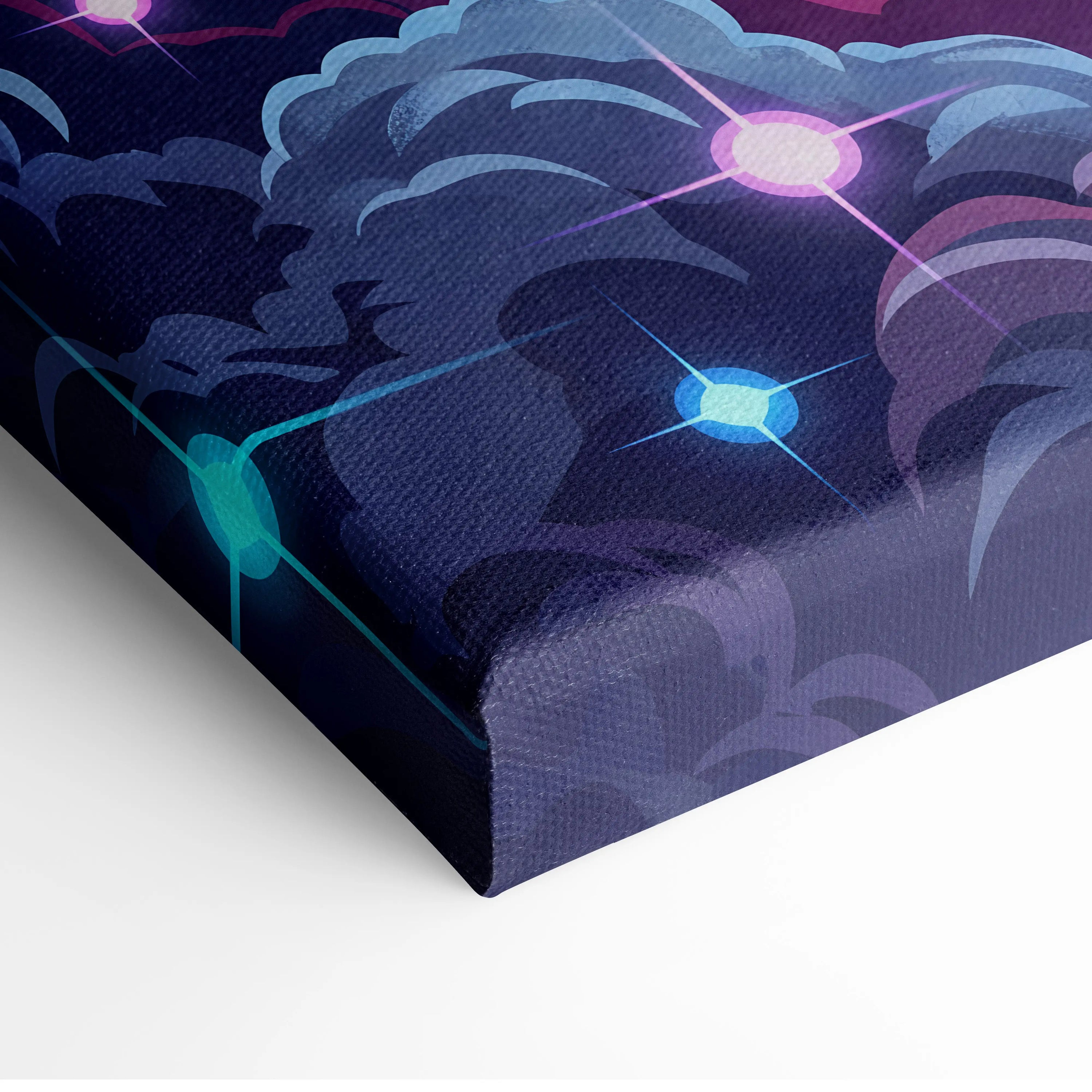 Vaporwave Neon Phantom Canvas - Hooded Figure Neon Blues Purples LivingRoom Vaporwave - Atmospheric Neon Wall Art Canvas