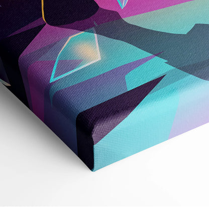 Vaporwave Neon Silhouette Canvas - Silhouette Neon Sunset Purple Living Room Vaporwave Dreamy Retro Neon Vaporwave Canvas