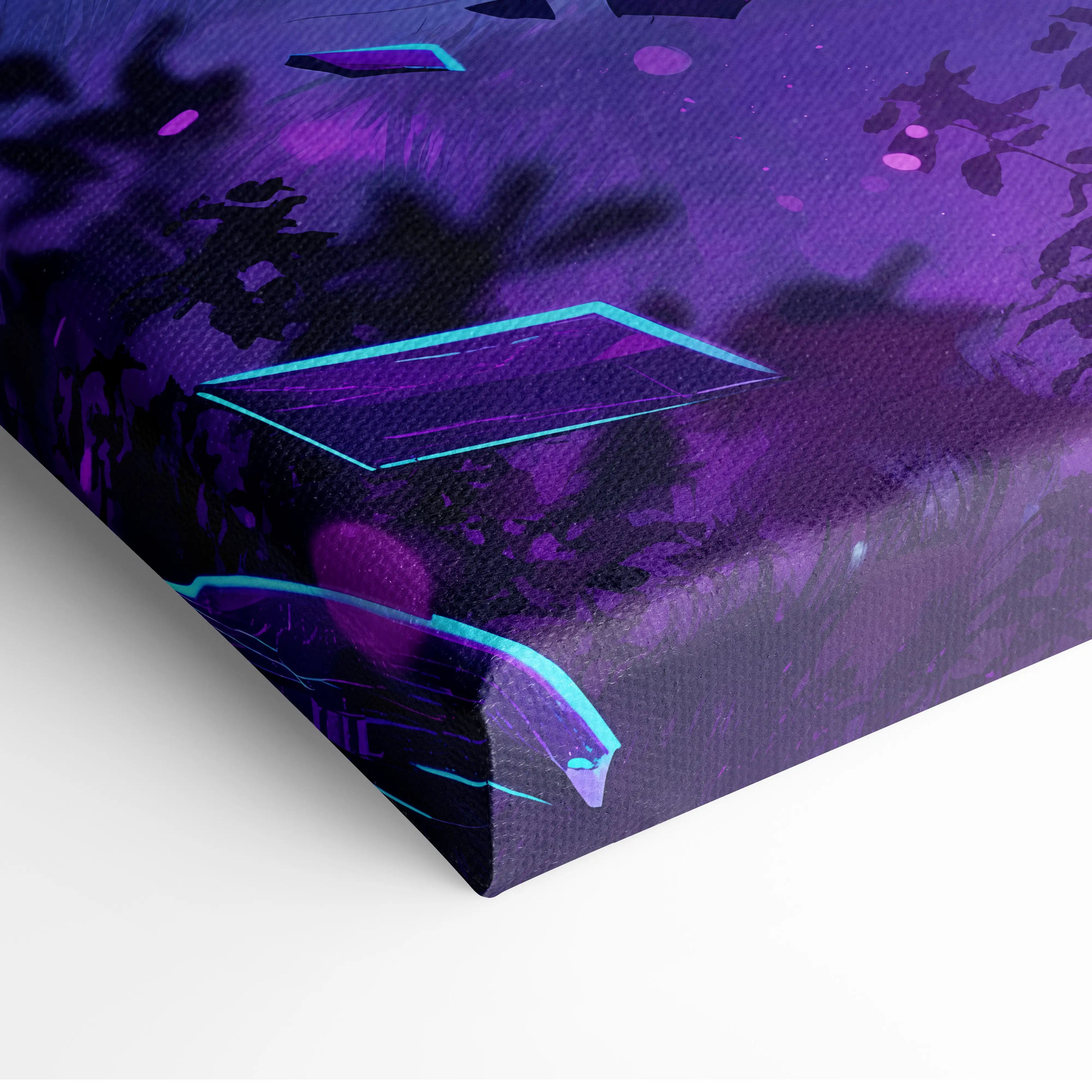 Vaporwave Neon Dragon Canvas - Dragon Neon Purple Pink Blue Living Room Vaporwave Mystical Surreal Retro Futurism Art