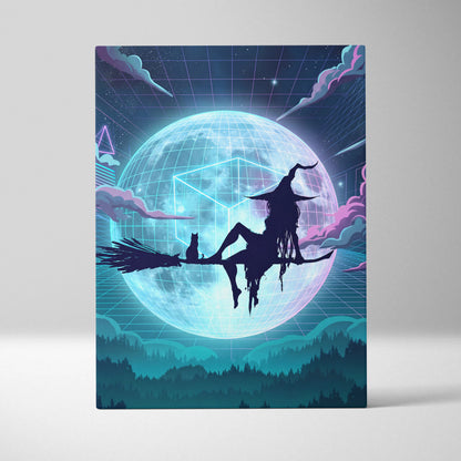Vaporwave Neon Dreamscape Canvas - Vaporwave Scene Neon Blues Pink Living Room Dreamy Nostalgia NeoRetro Futurism Poster