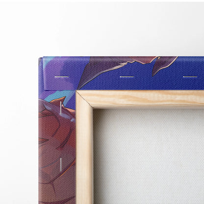 Vaporwave Fantasy Dragons Canvas - Dragons Neon Pink Purple Blue Vaporwave Dreamy Mood Nostalgia Decor Vaporwave Canvas