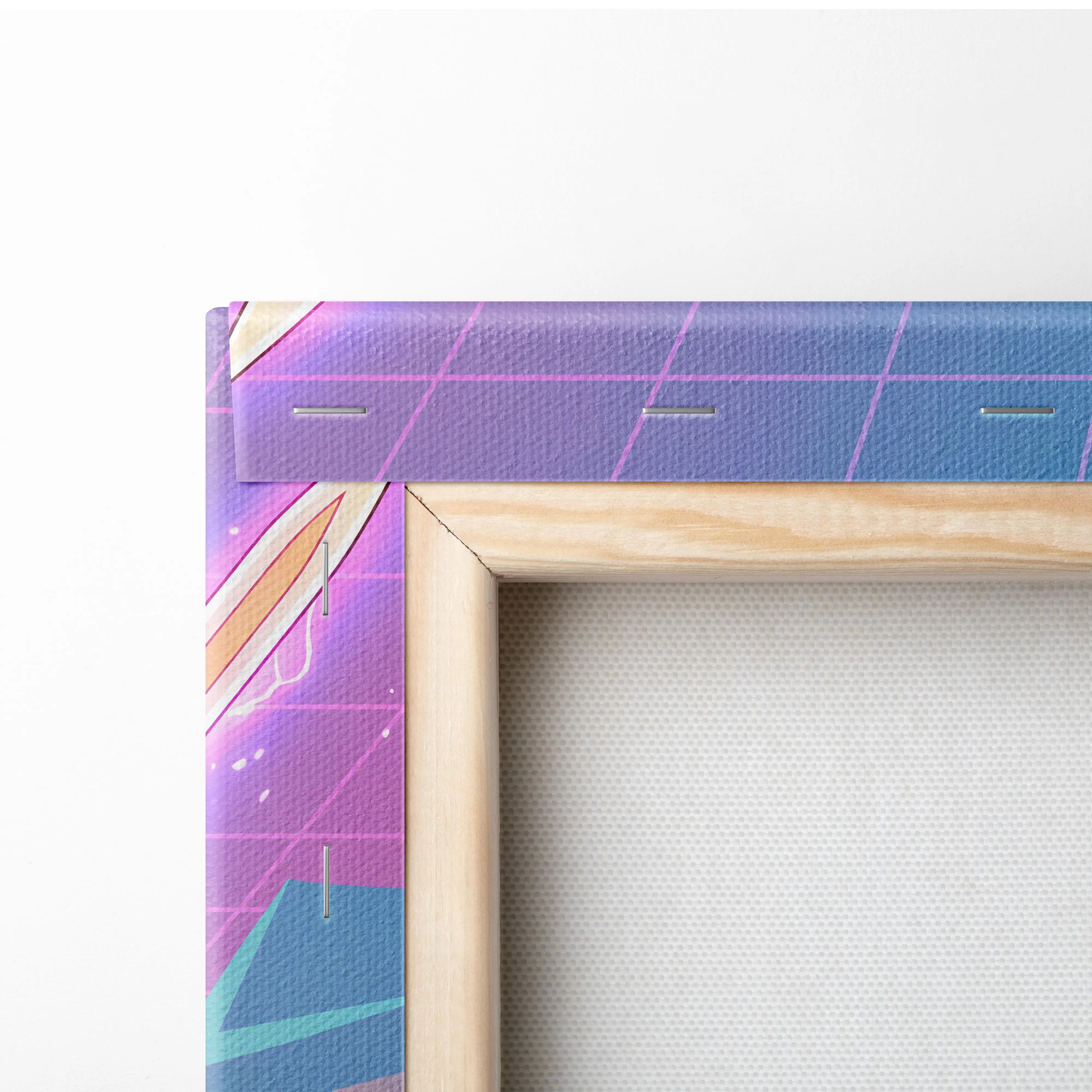 Vaporwave Dream Armor Neon Canvas - Vaporwave Fantasy Neon Armor Canvas Mystical Mood Neon Retro Wall Art Canvas