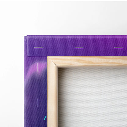 Neon Vaporwave Dream Canvas - Femme Neon Pink Purple Living Room Vaporwave Dreamy Neon Mood Retro Futurism Canvas