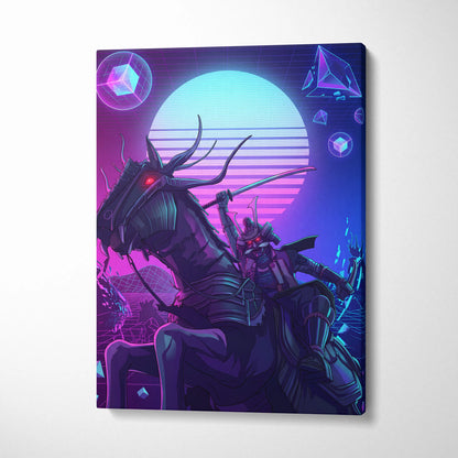 Vaporwave Neon Dragon Canvas - Dragon Neon Colors Pink Purple Living Room Vaporwave Mystical Mood Retro Futurism Canvas
