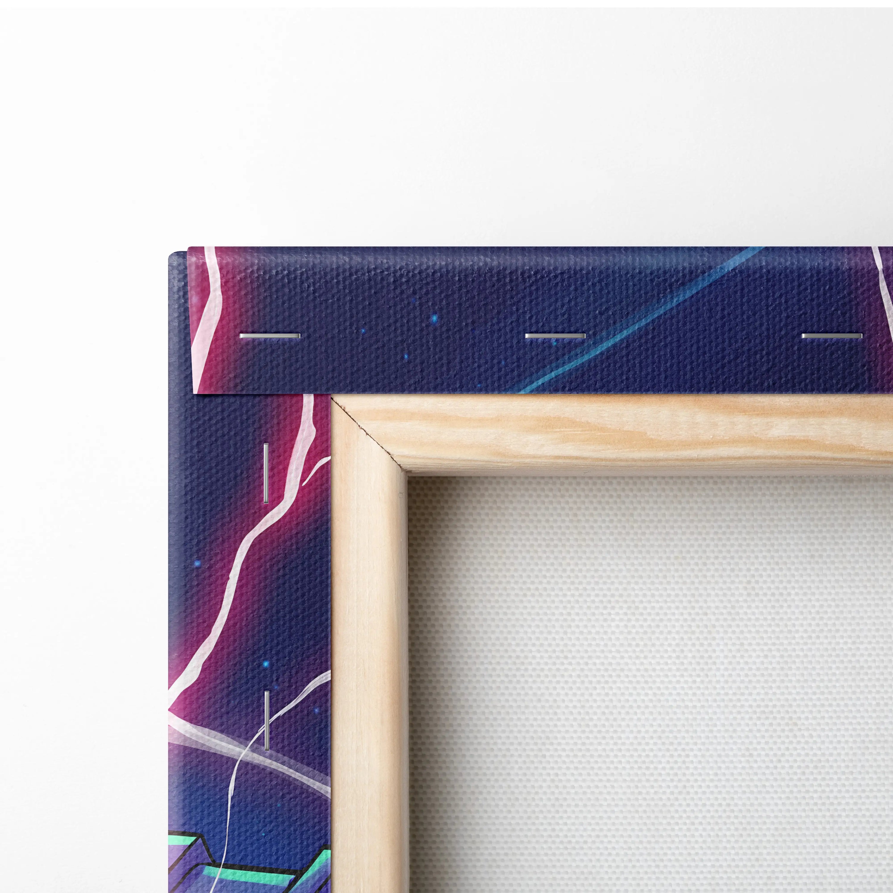 Vaporwave Neon Fantasy Canvas - Mythic Warrior Neon Teal Pink Energetic Retro-Futurist Synthwave Neon Art Canvas Print