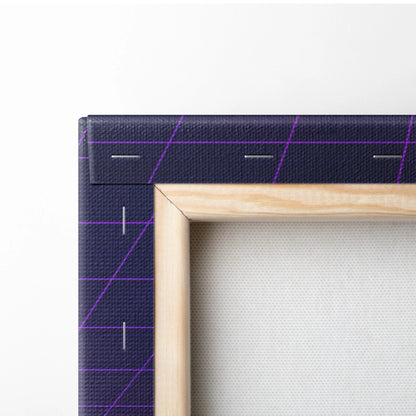 Neon Moon Warrior Canvas - Fantasy Warrior Neon Purple Bedroom Vaporwave Dreamy Vaporwave Mood Decor Canvas Print