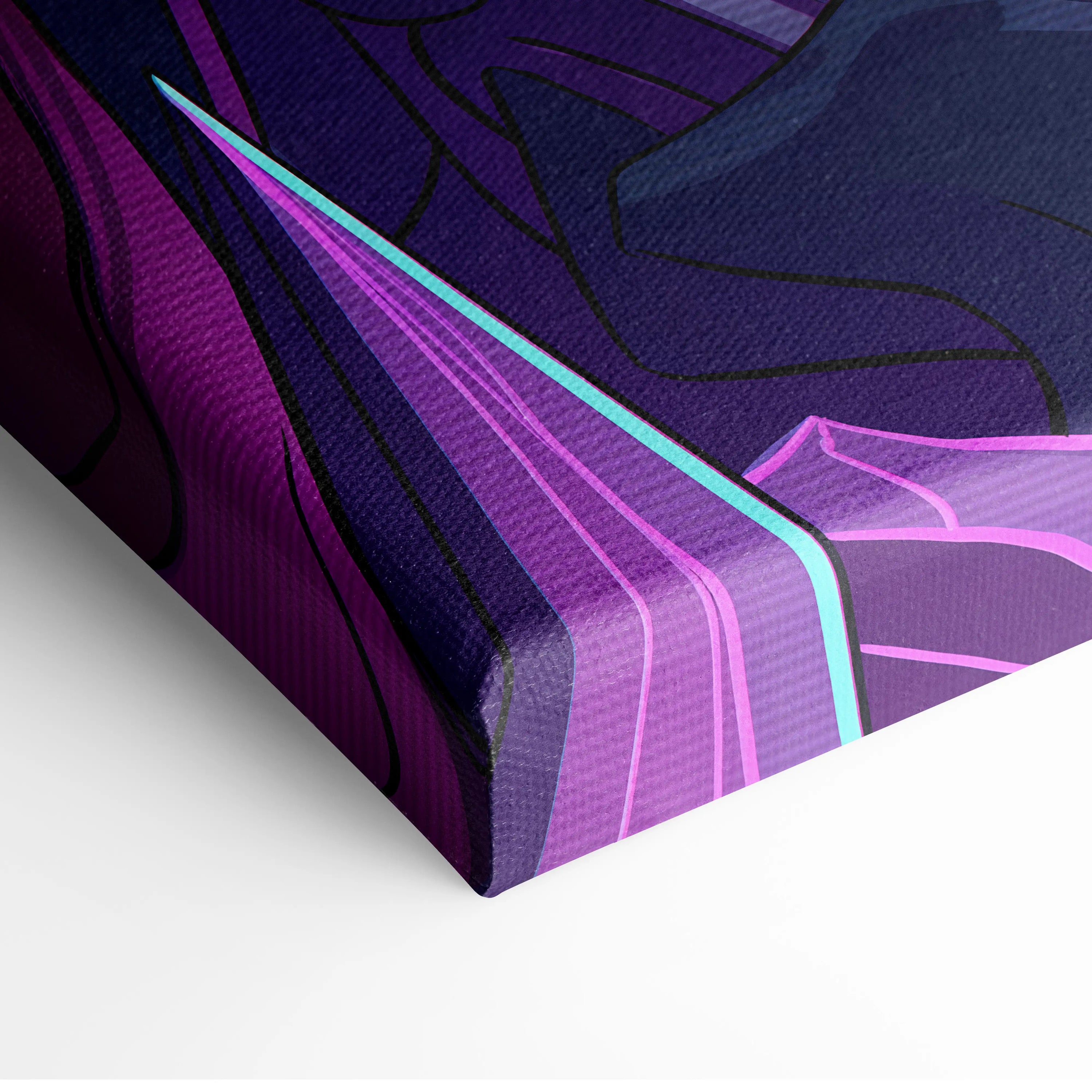 Vaporwave Neon Dreamscape Canvas - Neon Warrior Pink Purple Teal Room Vaporwave Moody Retro-Futurism Wall Art Canvas