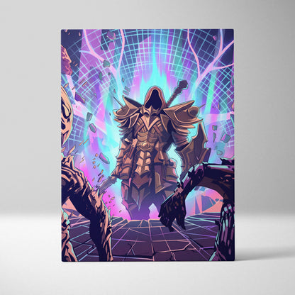 Vaporwave Neon Fantasy Canvas - Mythic Creature Neon Pink Cyan Home Vaporwave Electric Mood Wall Art Canvas