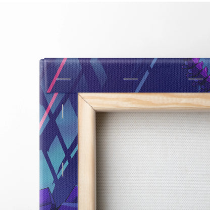 Vaporwave Neon Fantasy Canvas - Vaporwave Scene Purple Neon Living Room Dreamy Atmosphere Cyberpunk Wall Art Canvas