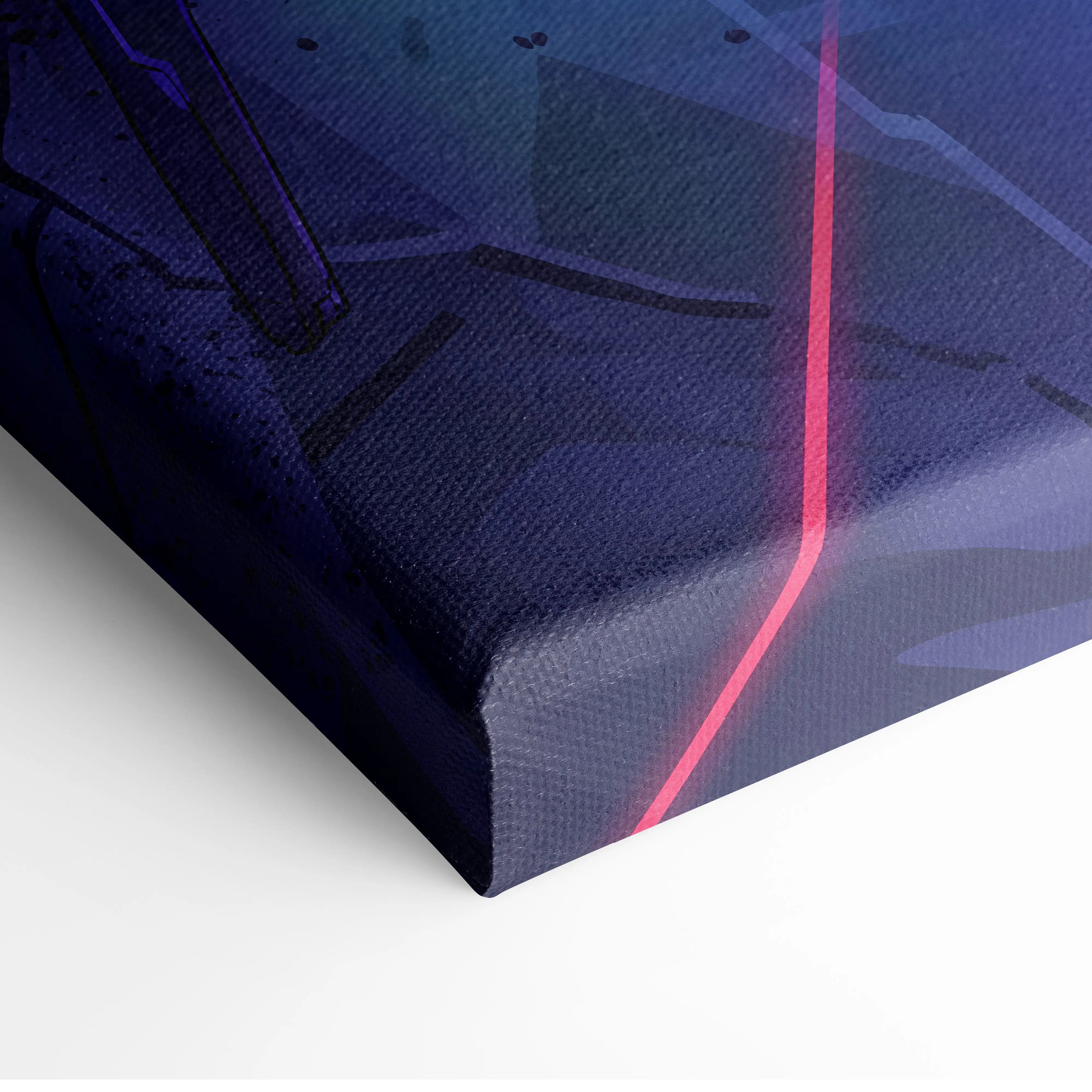 Vaporwave Neon Fantasy Canvas - Vaporwave Scene Purple Neon Living Room Dreamy Atmosphere Cyberpunk Wall Art Canvas