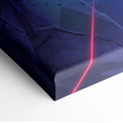 Vaporwave Neon Fantasy Canvas - Vaporwave Scene Purple Neon Living Room Dreamy Atmosphere Cyberpunk Wall Art Canvas