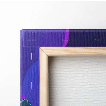 Vaporwave Neon Fantasy Canvas - Vaporwave Fantasy Canvas Neon Pink Teal Mood Dreamy Atmospheric Wall Art Cyberpunk