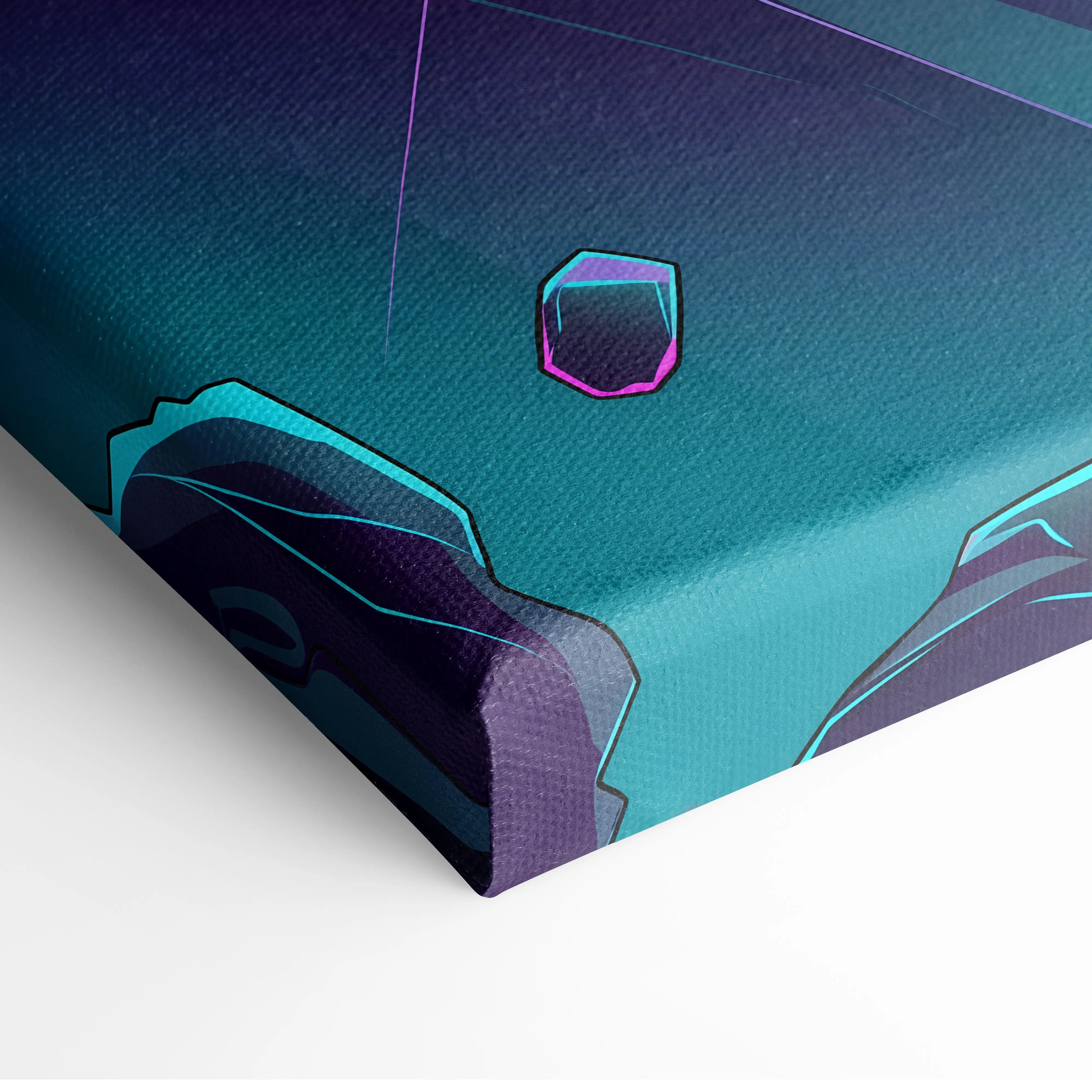 Vaporwave Neon Fantasy Canvas - Vaporwave Fantasy Canvas Neon Pink Teal Mood Dreamy Atmospheric Wall Art Cyberpunk