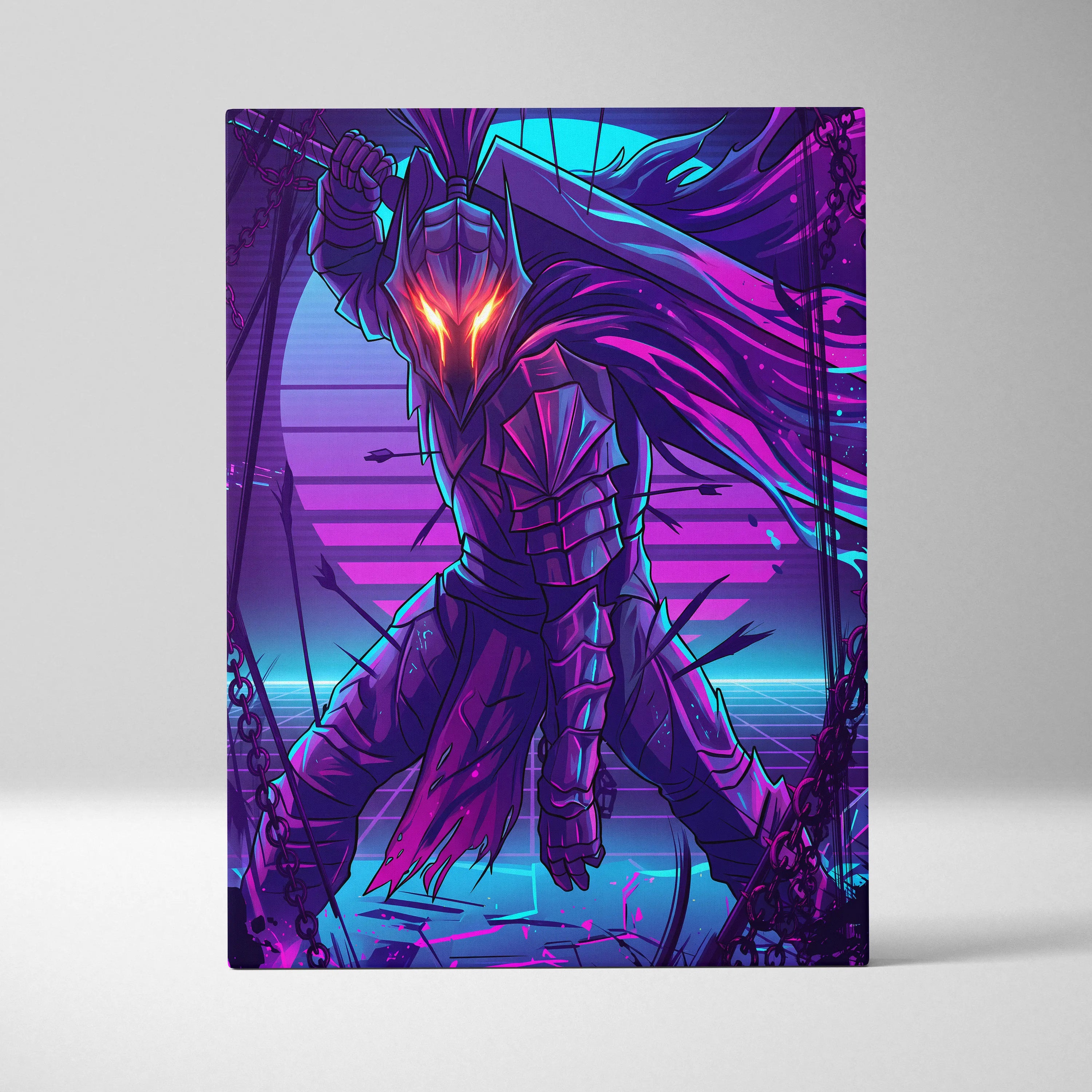 Neon Dragon Vaporwave Canvas - Neon Dragon Purple Blue Pink Cyan Living Room Vaporwave Dreamy Mood Cyberpunk Canvas