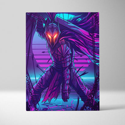 Neon Dragon Vaporwave Canvas - Neon Dragon Purple Blue Pink Cyan Living Room Vaporwave Dreamy Mood Cyberpunk Canvas