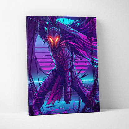Neon Dragon Vaporwave Canvas - Neon Dragon Purple Blue Pink Cyan Living Room Vaporwave Dreamy Mood Cyberpunk Canvas