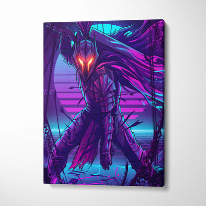 Neon Dragon Vaporwave Canvas - Neon Dragon Purple Blue Pink Cyan Living Room Vaporwave Dreamy Mood Cyberpunk Canvas