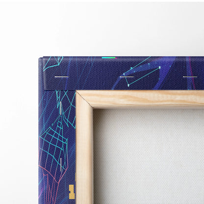 Vaporwave Neon Fantasy Canvas - Vaporwave Fantasy Neon Purple Pink Cyan Living Room Modern Dreamy Mood Wall Art Canvas