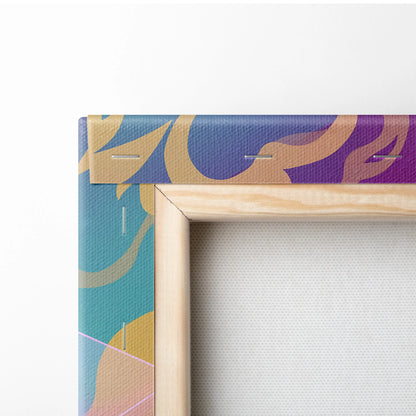 Vaporwave Neon Mirage Canvas - Winged Skeleton Neon Colors For Living Room Vaporwave Moody Surreal Canvas