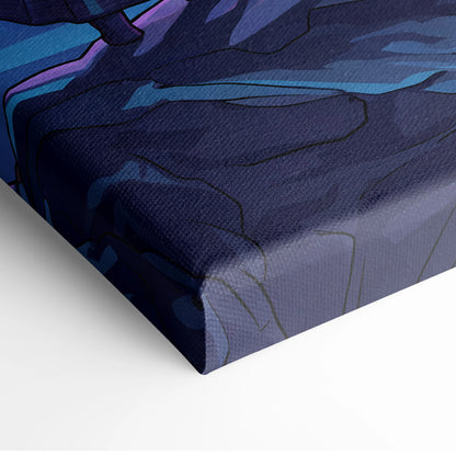Vaporwave Neon Castle Canvas - Vaporwave Castle Neon Pink Purple Blue Living Room Modern Art Mystical Retro Canvas