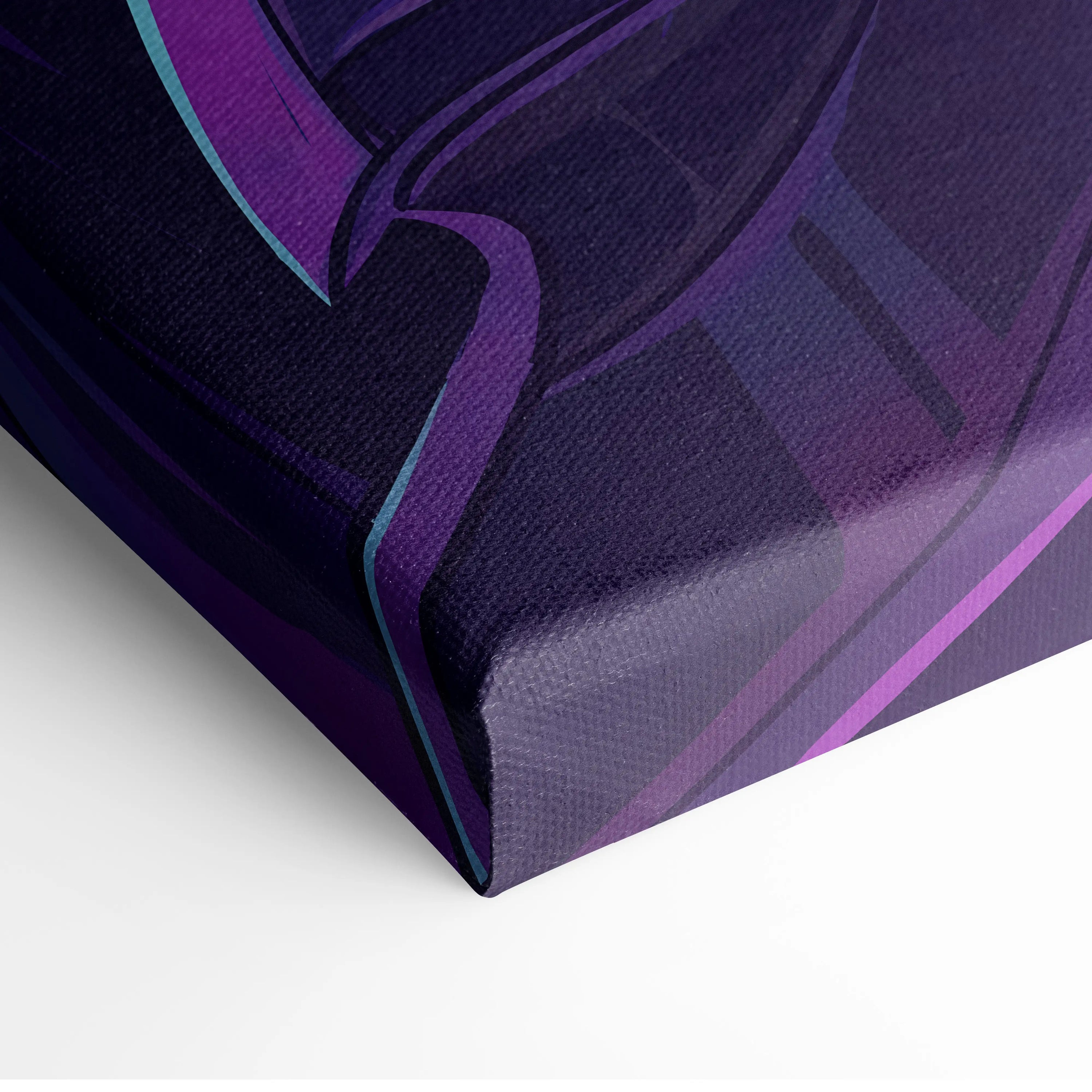 Vaporwave Neon Mystic Canvas - Vaporwave Fantasy Portrait Neon Purple Cyan For Living Room Mystic Neon Mood Cyberpunk