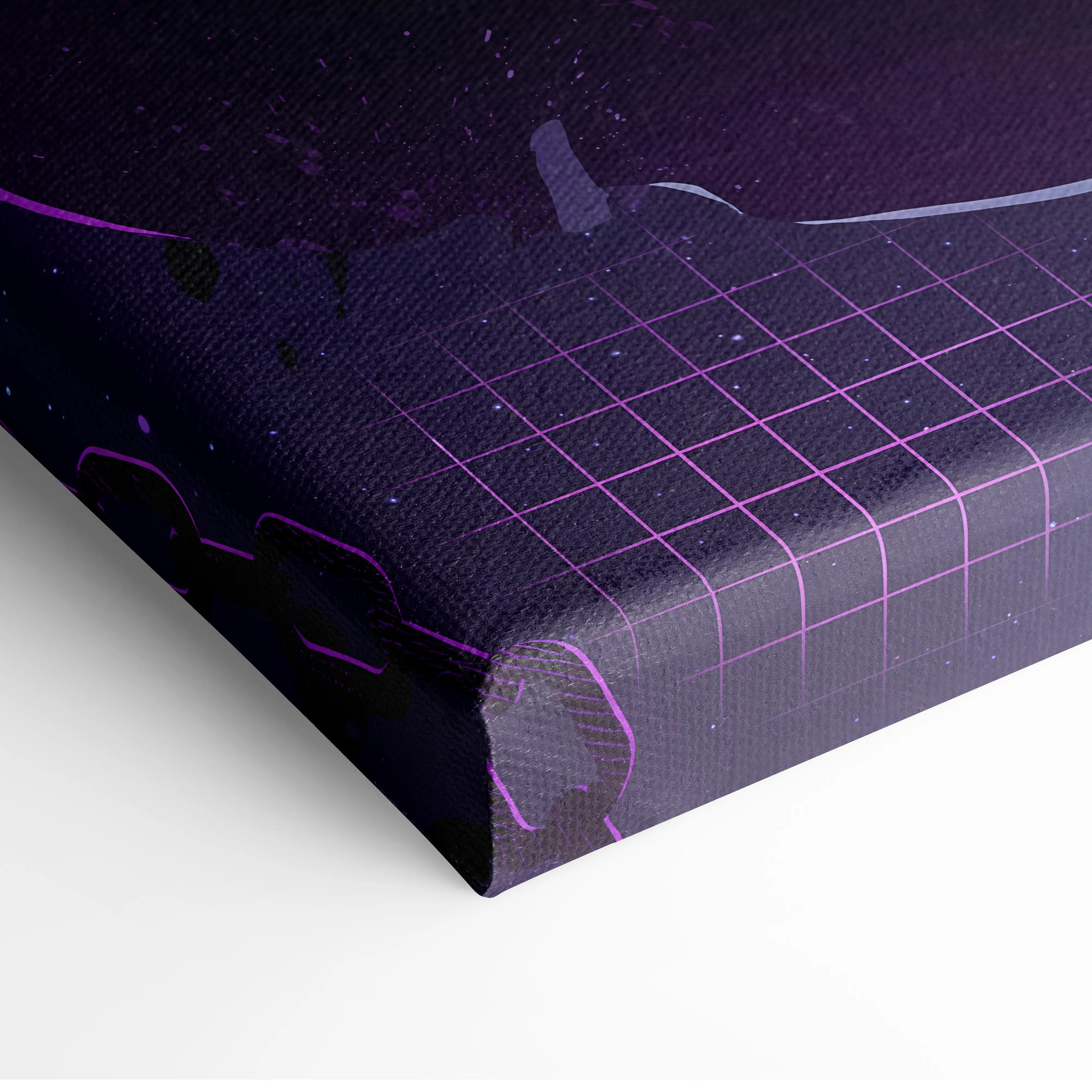 Vaporwave Neon Fantasy Canvas - Vaporwave Fantasy Neon Purple Living Room RetroFuturism Mystical Mood Canvas Print