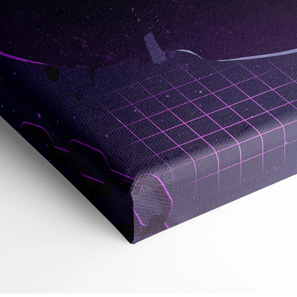 Vaporwave Neon Fantasy Canvas - Vaporwave Fantasy Neon Purple Living Room RetroFuturism Mystical Mood Canvas Print