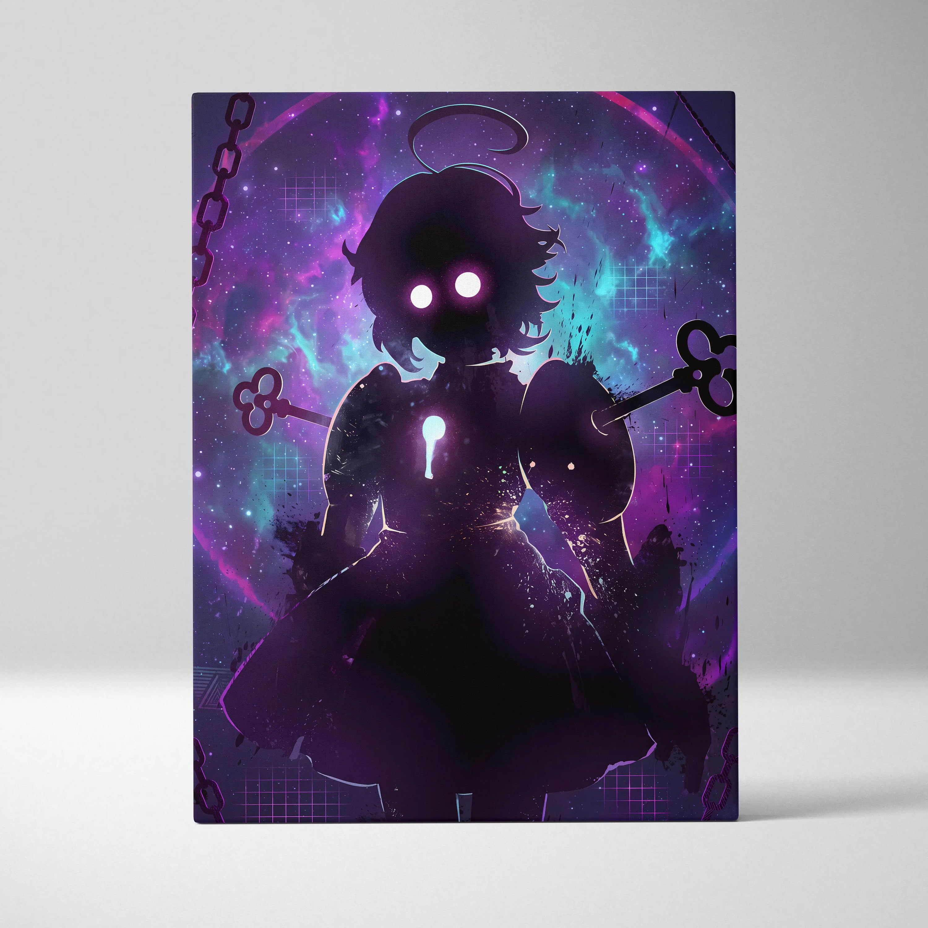 Vaporwave Neon Fantasy Canvas - Vaporwave Fantasy Neon Purple Living Room RetroFuturism Mystical Mood Canvas Print