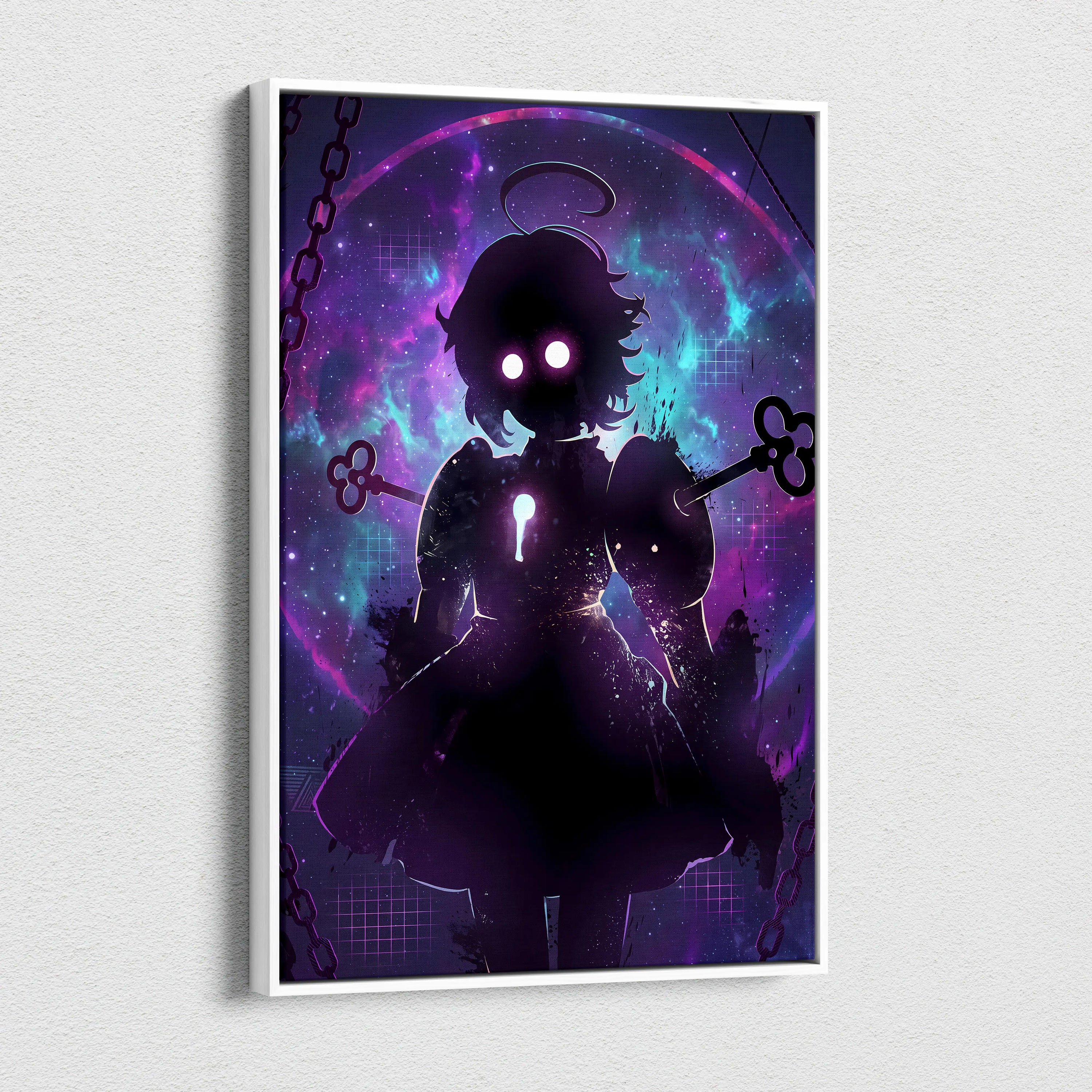 Vaporwave Neon Fantasy Canvas - Vaporwave Fantasy Neon Purple Living Room RetroFuturism Mystical Mood Canvas Print