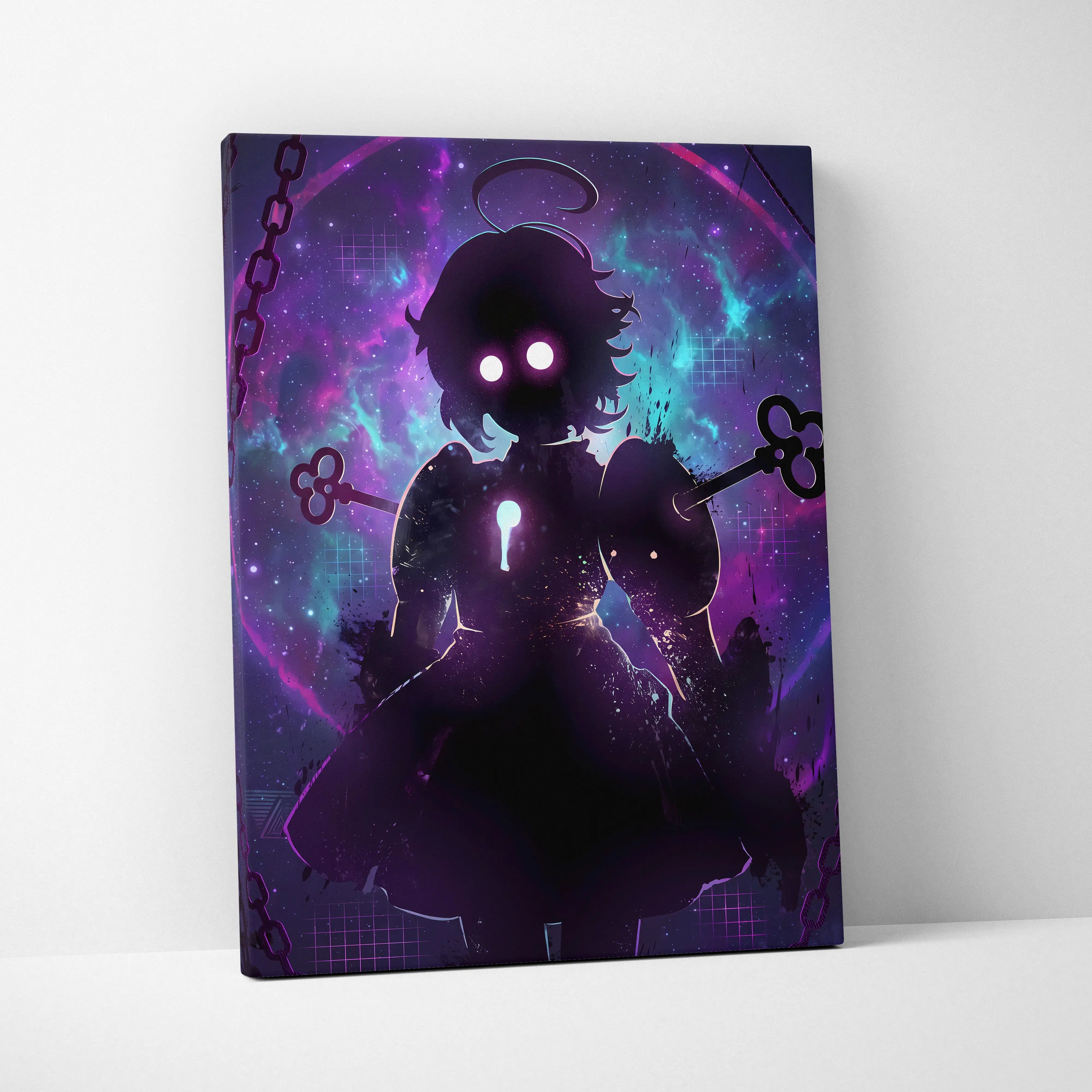Vaporwave Neon Fantasy Canvas - Vaporwave Fantasy Neon Purple Living Room RetroFuturism Mystical Mood Canvas Print
