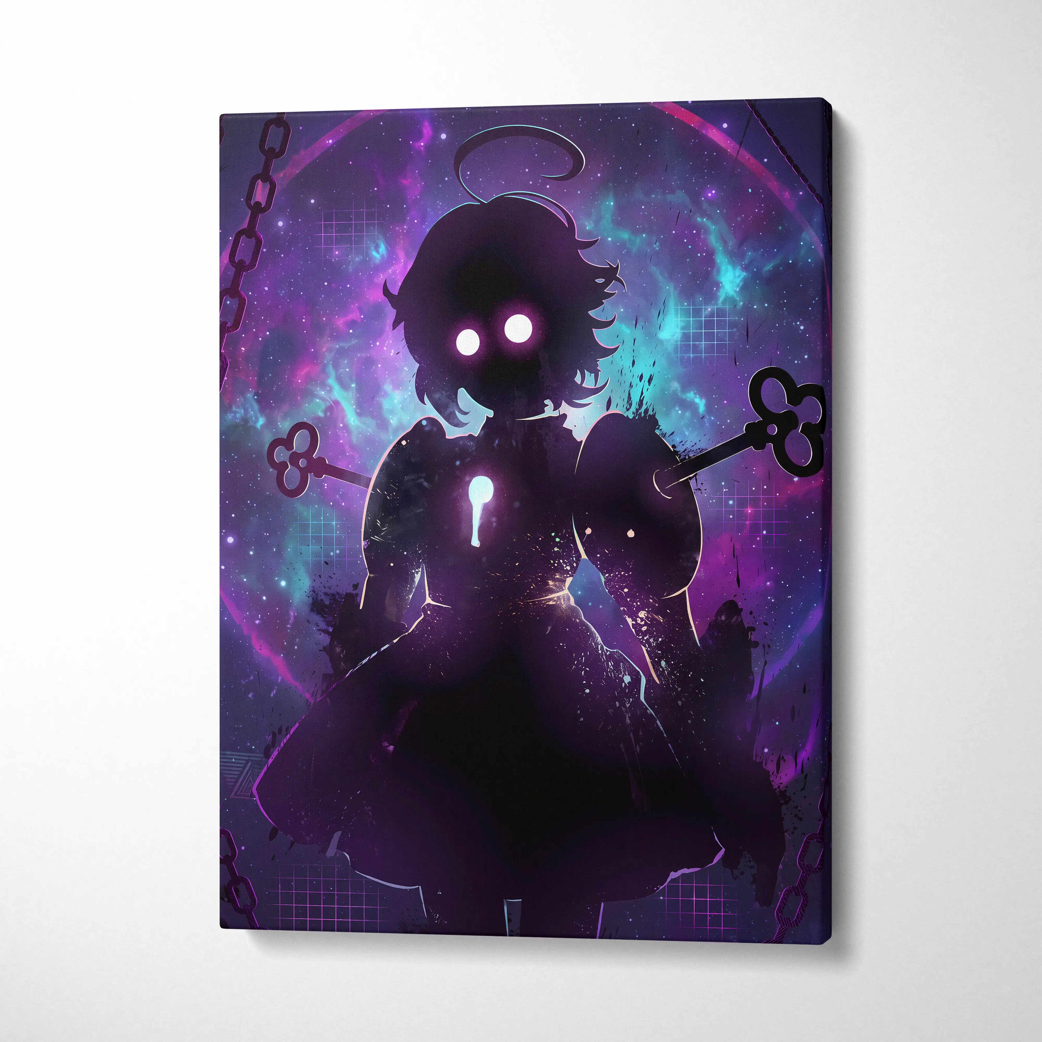Vaporwave Neon Fantasy Canvas - Vaporwave Fantasy Neon Purple Living Room RetroFuturism Mystical Mood Canvas Print