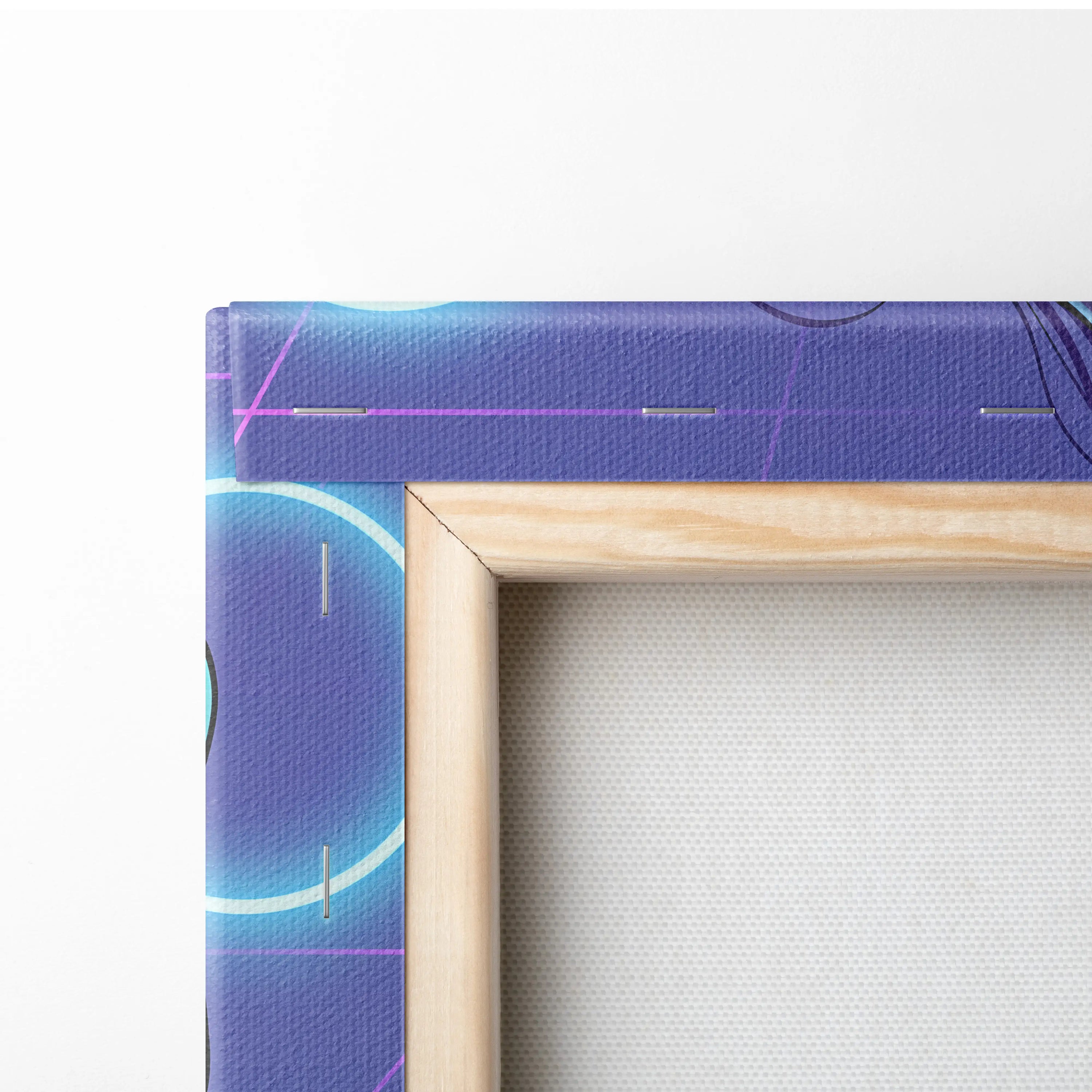 Vaporwave Neon Warrior Canvas - Vaporwave Neon Warrior Purple Cyan Living Room Decor Moody Neon Grid Canvas