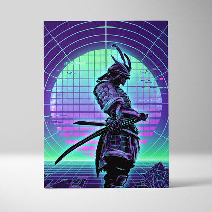 Neon Vaporwave Nightscape Canvas - Snowboarder Pink Turquoise Living Room Vaporwave Dreamy Retro-Futurist Wall Art Canvas