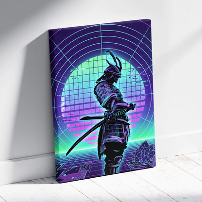 Neon Vaporwave Nightscape Canvas - Snowboarder Pink Turquoise Living Room Vaporwave Dreamy Retro-Futurist Wall Art Canvas