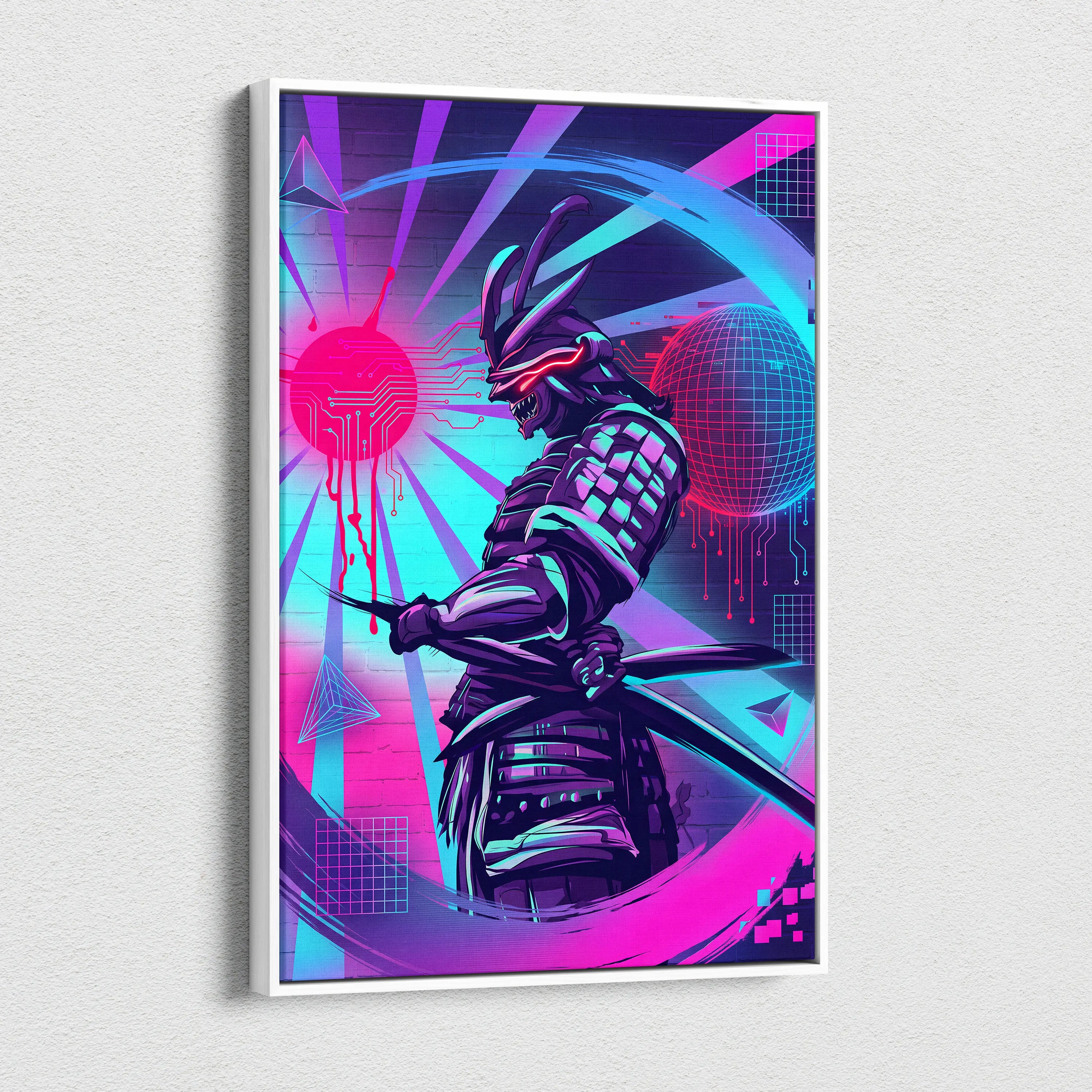 Vaporwave Neon Dragon Art - Dragon Neon Pink Purple Blue Living Room Vaporwave Mystical Neon Cyberpunk Wall Art Canvas