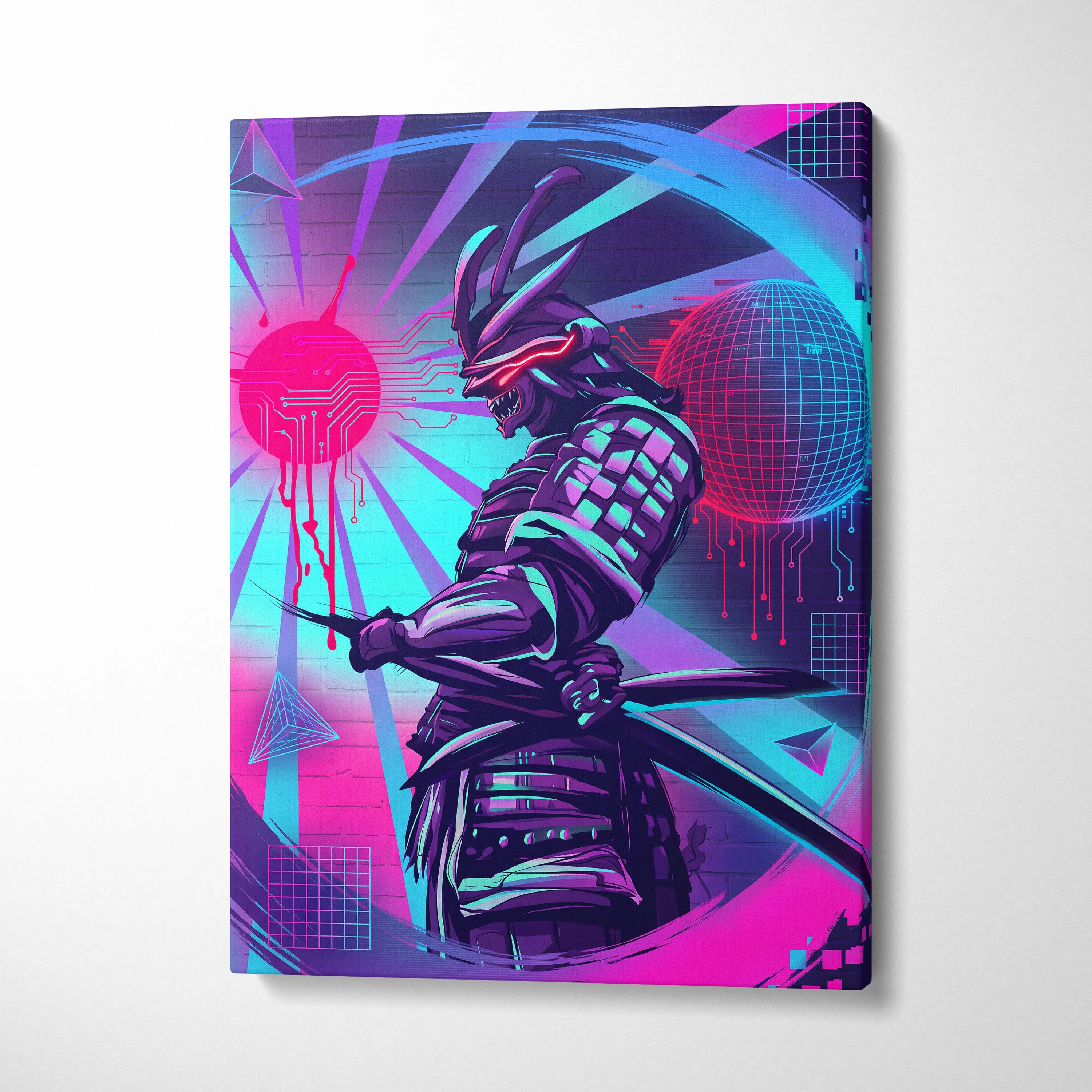 Vaporwave Neon Dragon Art - Dragon Neon Pink Purple Blue Living Room Vaporwave Mystical Neon Cyberpunk Wall Art Canvas