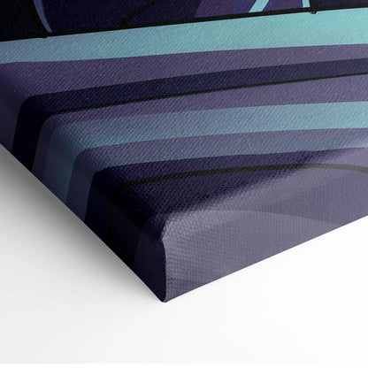 Vaporwave Neon Odyssey Canvas - Vaporwave Neon Purple Blue Living Room Retro Futurism Dreamy Mood Decor Vaporwave Art