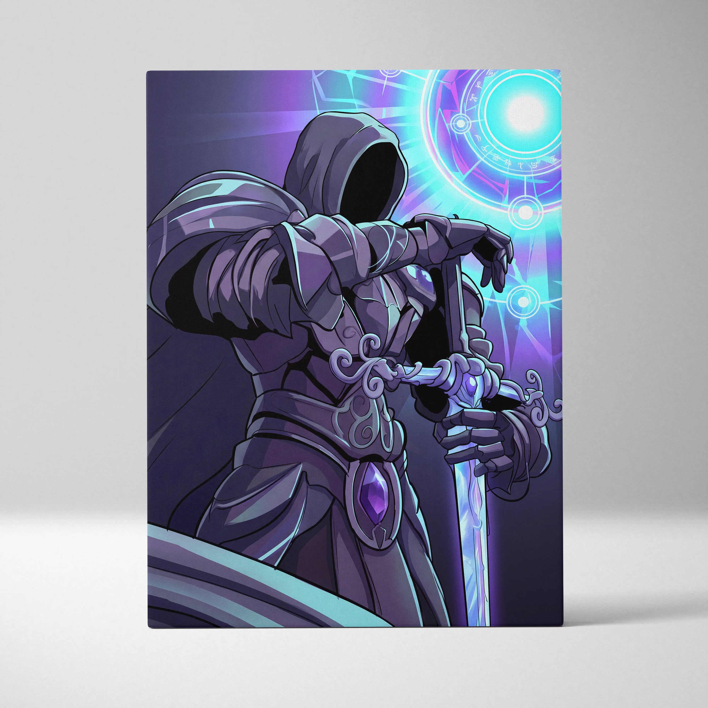 Vaporwave Neon Odyssey Canvas - Vaporwave Neon Purple Blue Living Room Retro Futurism Dreamy Mood Decor Vaporwave Art