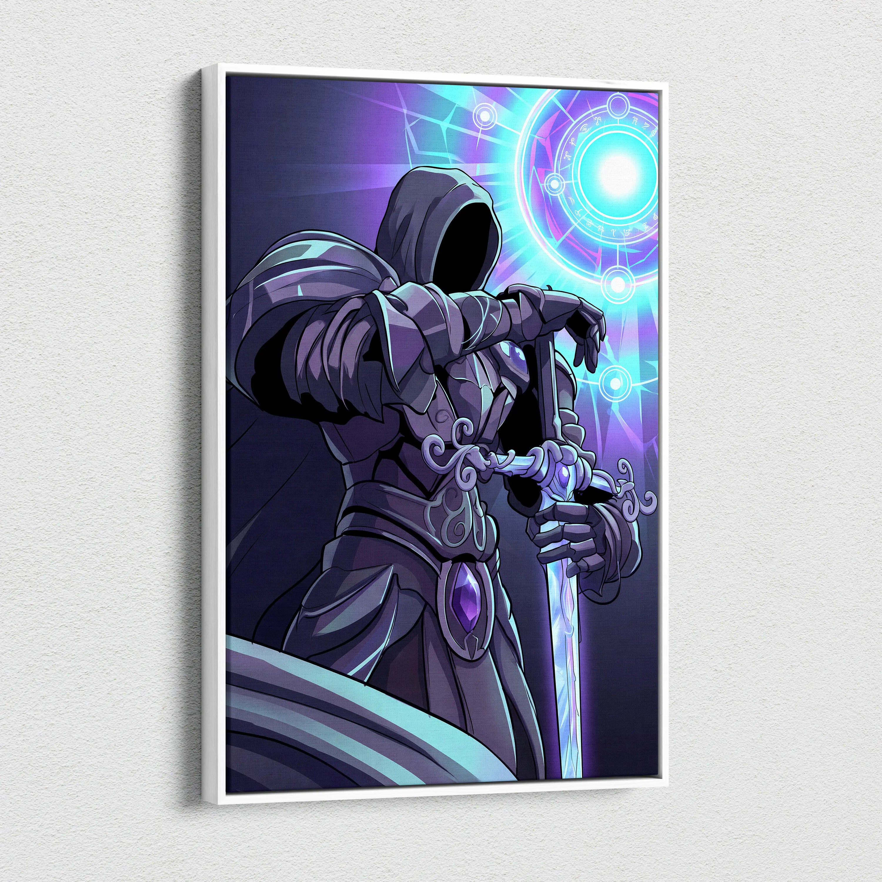 Vaporwave Neon Odyssey Canvas - Vaporwave Neon Purple Blue Living Room Retro Futurism Dreamy Mood Decor Vaporwave Art