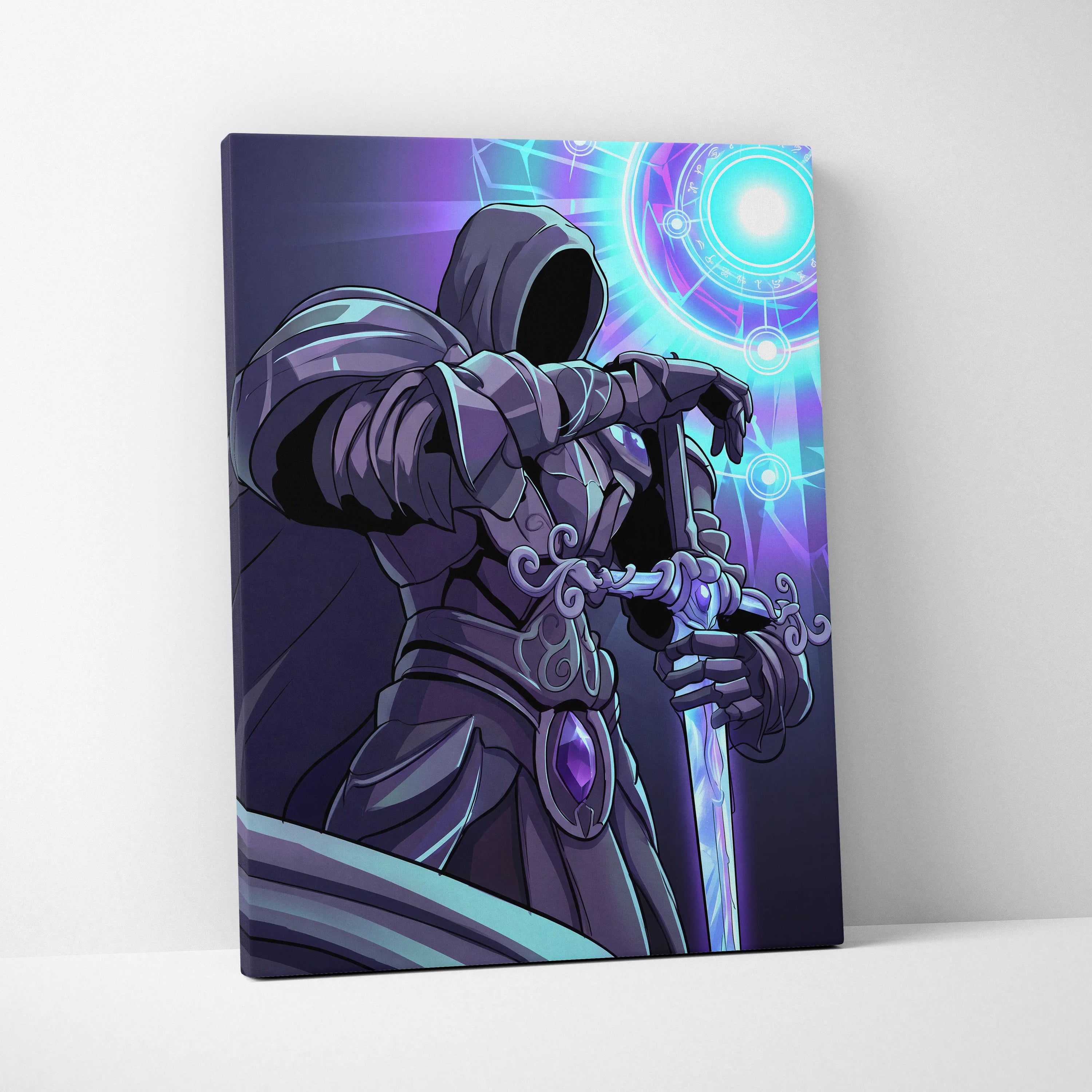Vaporwave Neon Odyssey Canvas - Vaporwave Neon Purple Blue Living Room Retro Futurism Dreamy Mood Decor Vaporwave Art