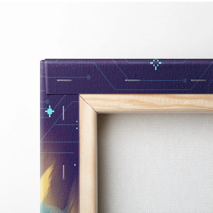 Vaporwave Dreamscape Neon Canvas - Vaporwave Dreamscape Neon Blues Living Room Futurist Dreamy Ethereal Mood Wall Canvas