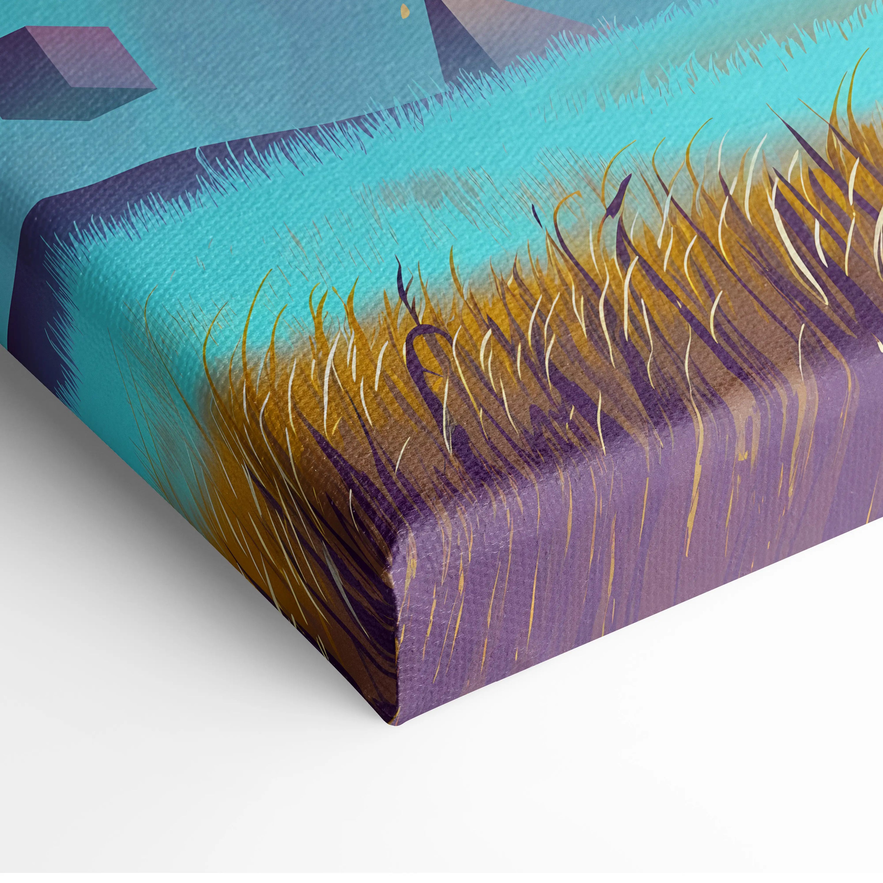 Vaporwave Dreamscape Neon Canvas - Vaporwave Dreamscape Neon Blues Living Room Futurist Dreamy Ethereal Mood Wall Canvas