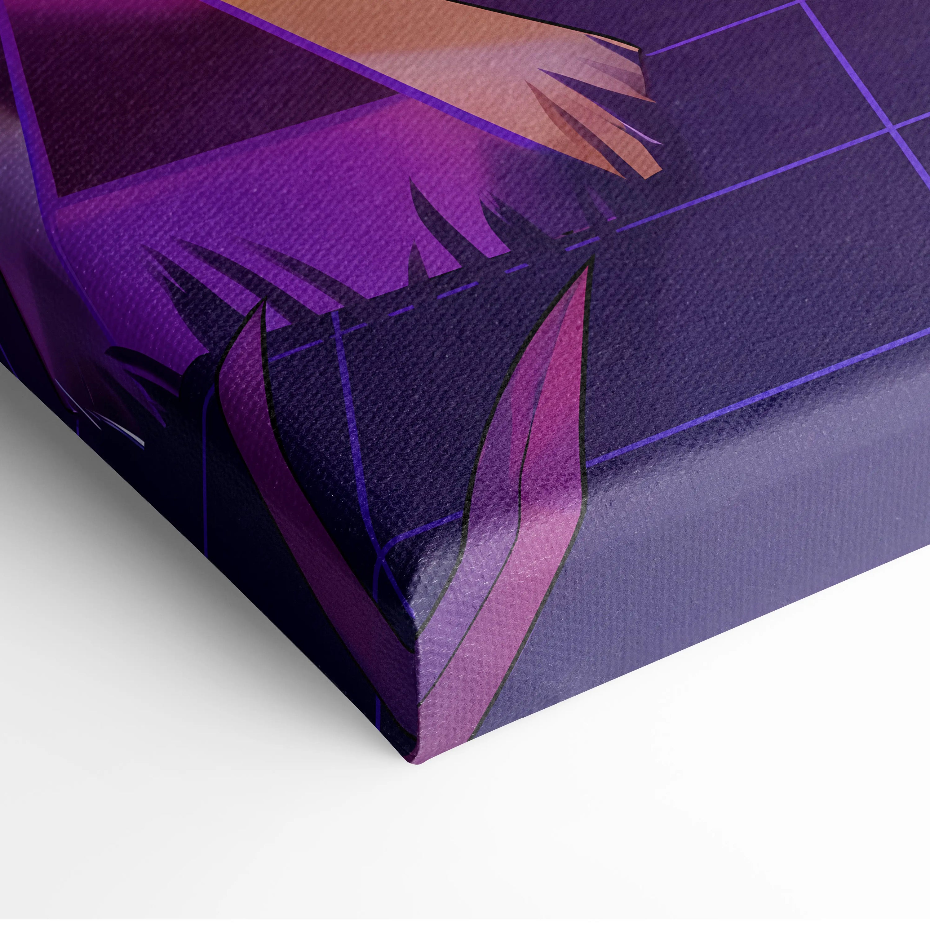 Vaporwave Neon Dream Canvas - Vaporwave Art Neon Pink Purple Blue Living Room Mood Dreamy Neon Atmosphere Decor