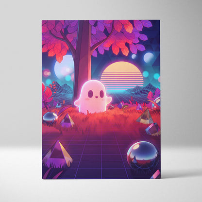 Vaporwave Neon Dream Canvas - Vaporwave Art Neon Pink Purple Blue Living Room Mood Dreamy Neon Atmosphere Decor