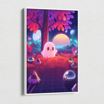 Vaporwave Neon Dream Canvas - Vaporwave Art Neon Pink Purple Blue Living Room Mood Dreamy Neon Atmosphere Decor